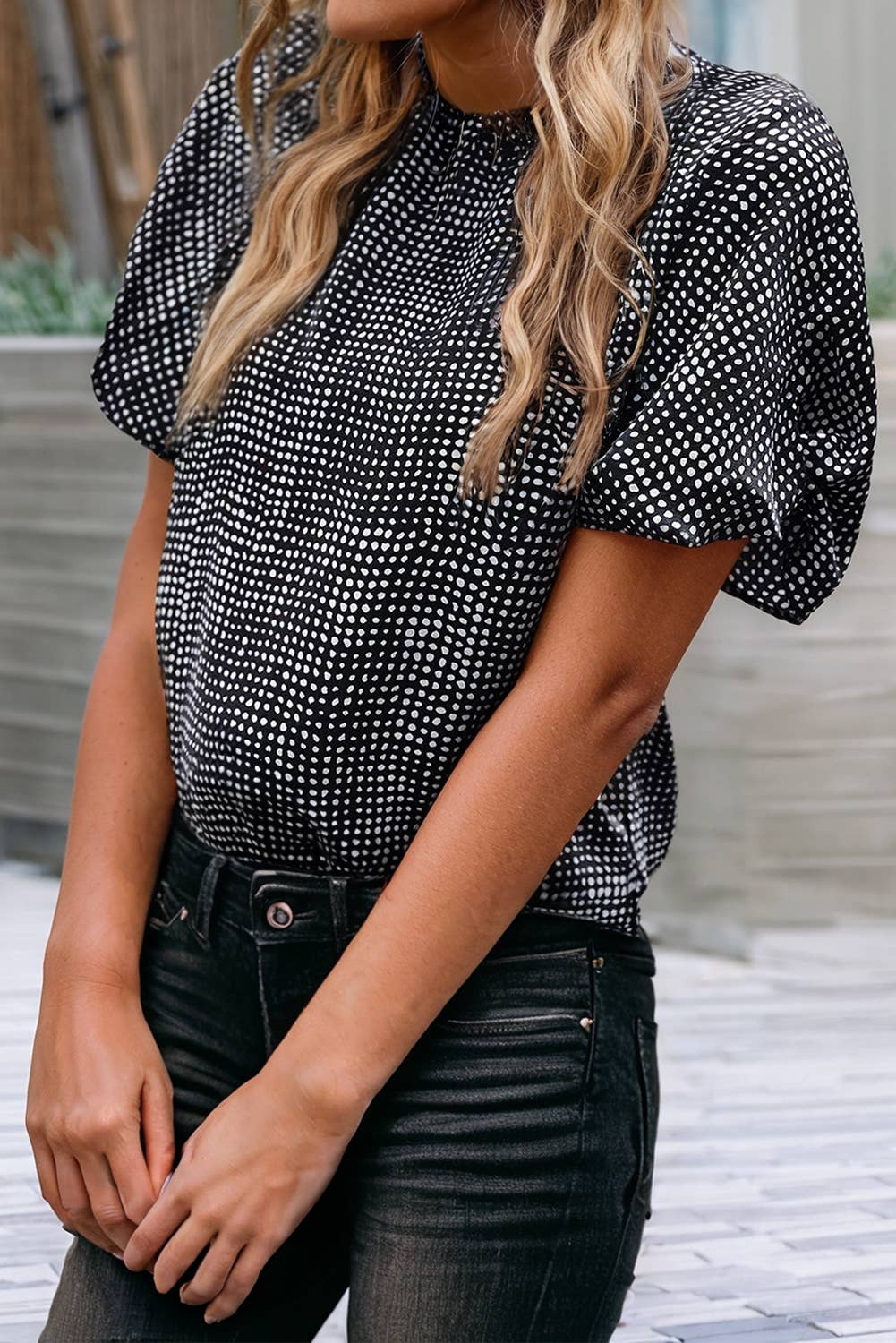 Chalk and Charcoal Blouse