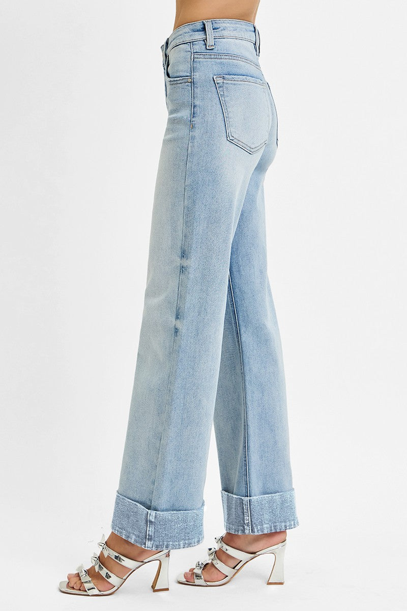 Ankle Wide Cuff Jeans