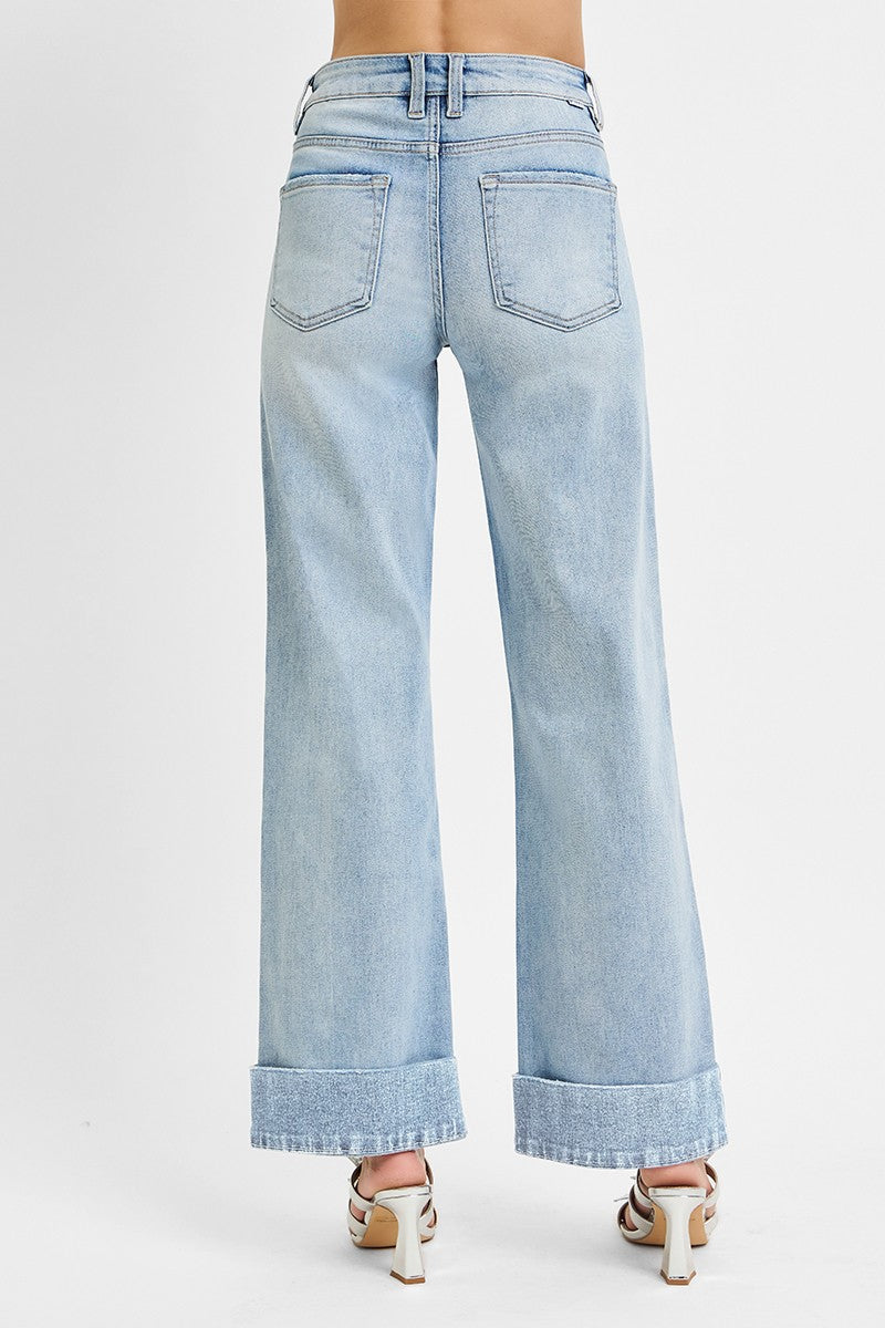 Ankle Wide Cuff Jeans