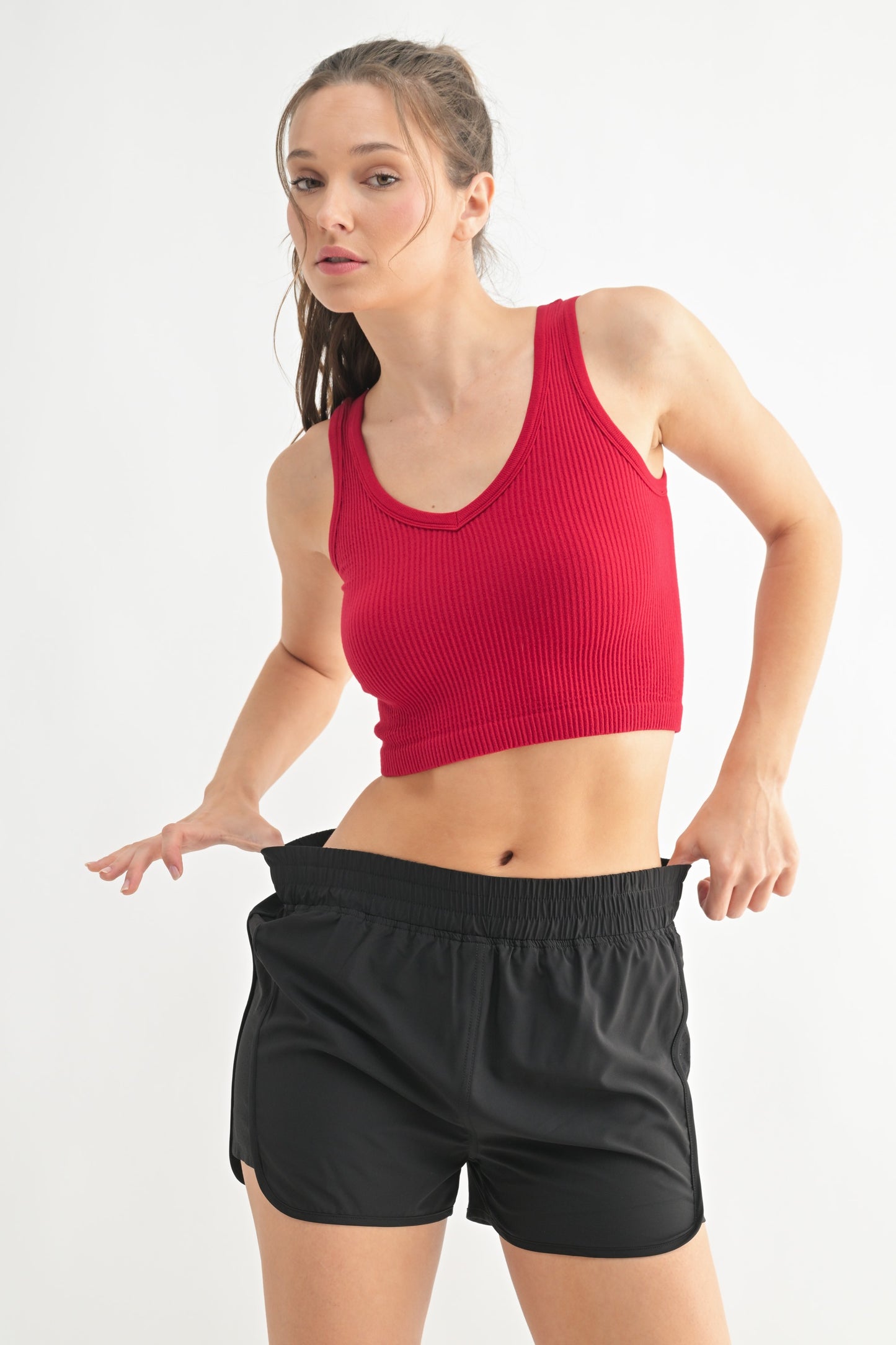 Ribbed Seamless Cropped Tank
