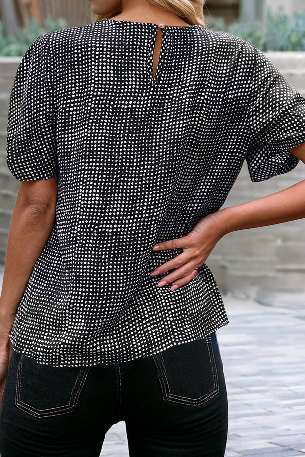 Chalk and Charcoal Blouse