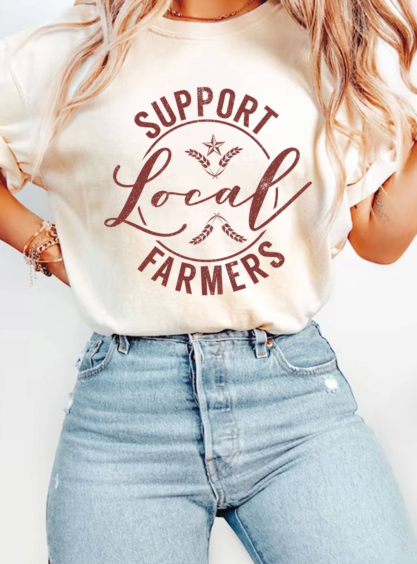 SUPPORT LOCAL FARMERS GRAPHIC TSHIRTS