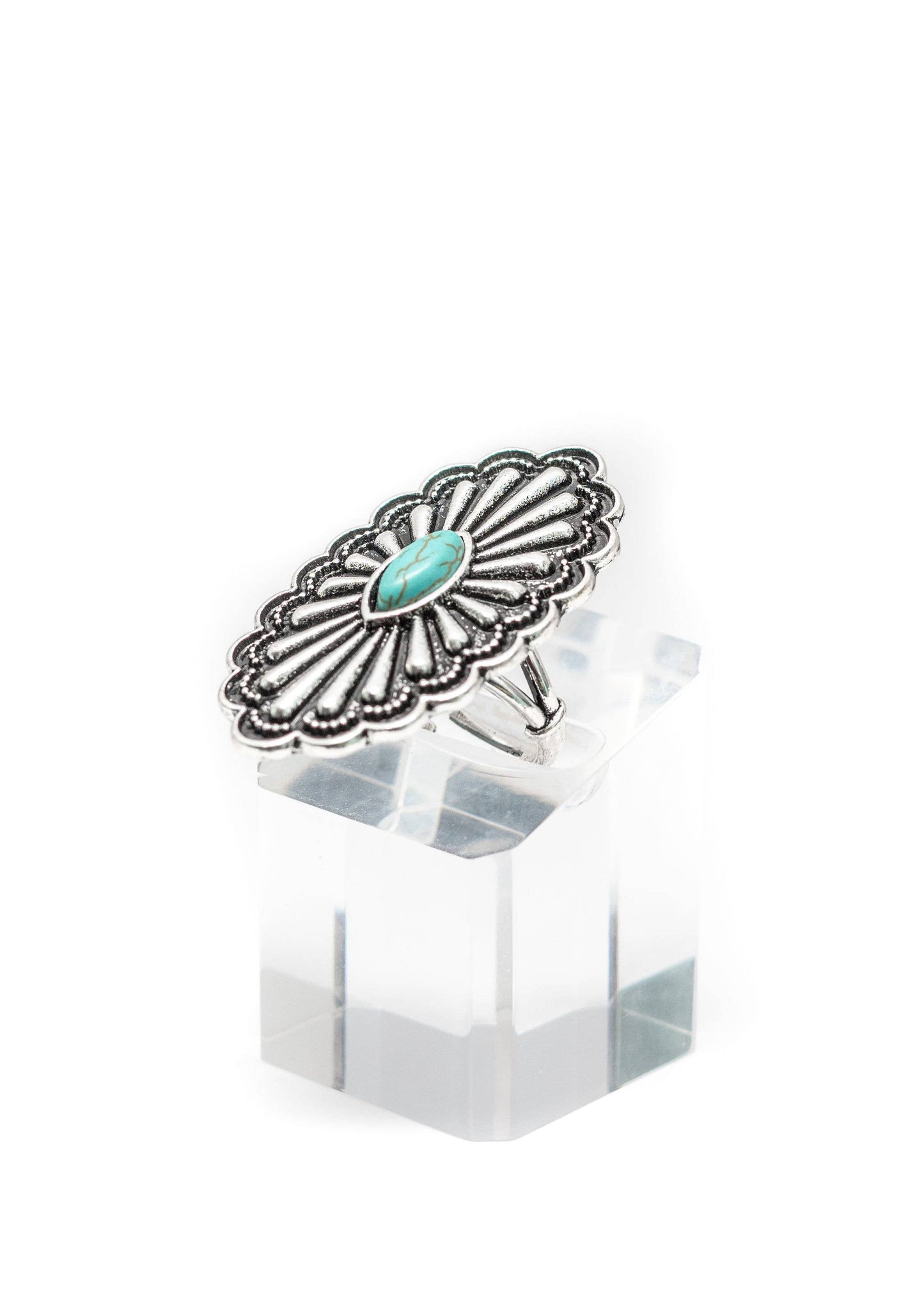 Concho Ring w/ Turquoise Accent