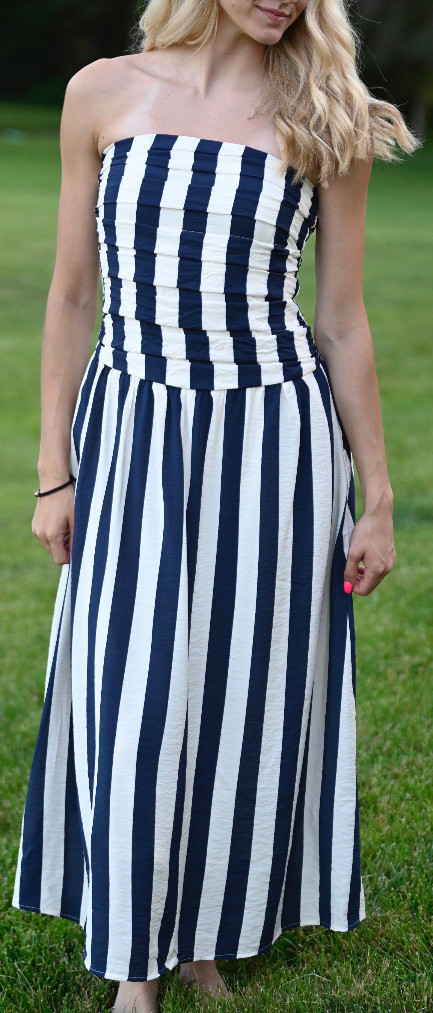Picnic in Pecos Navy Dress