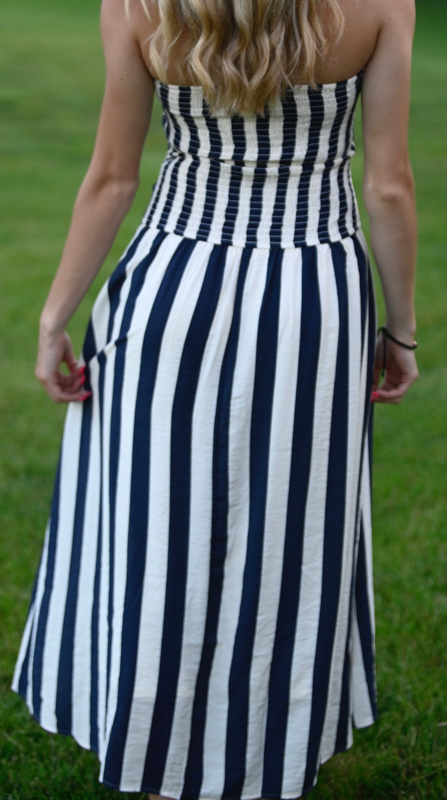 Picnic in Pecos Navy Dress