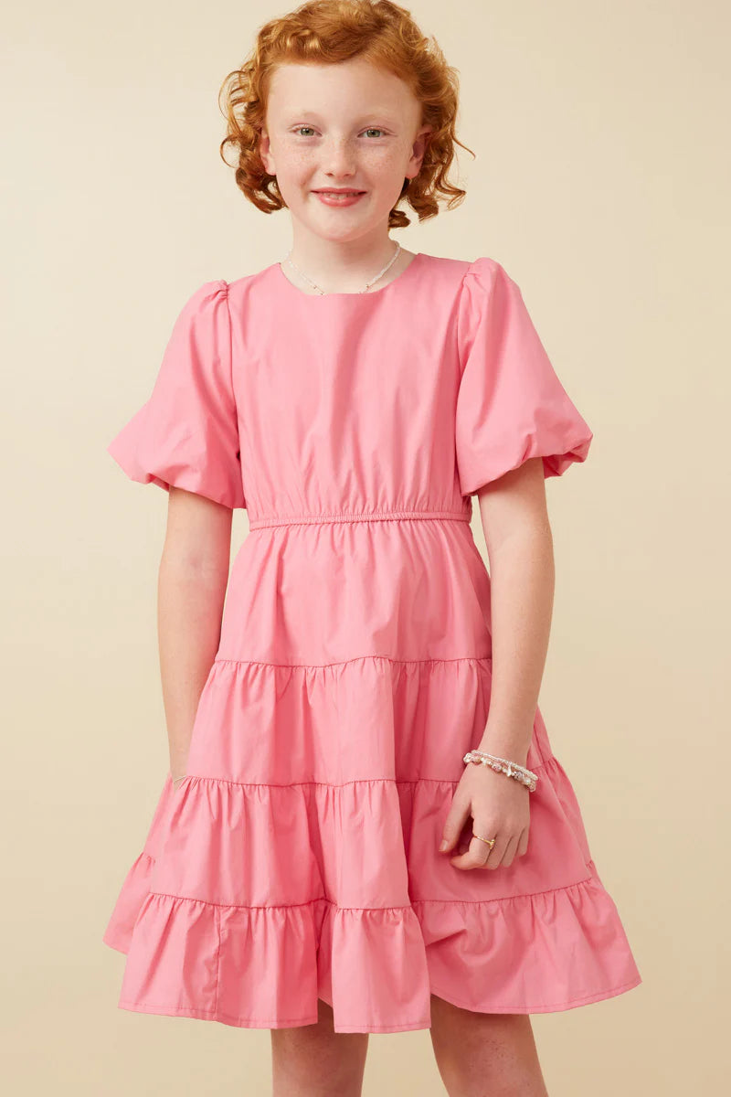 Girls: Puff Sleeve Dress