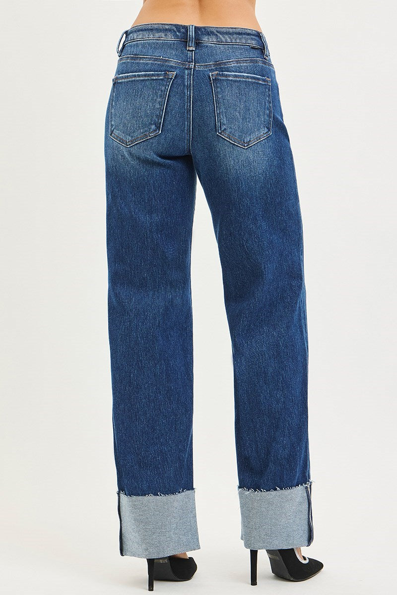 Mid Rise Wide Straight Jean