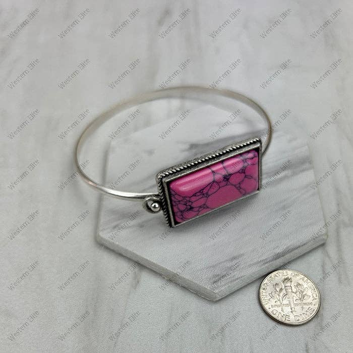 Pink Turquoise Stone Bangle