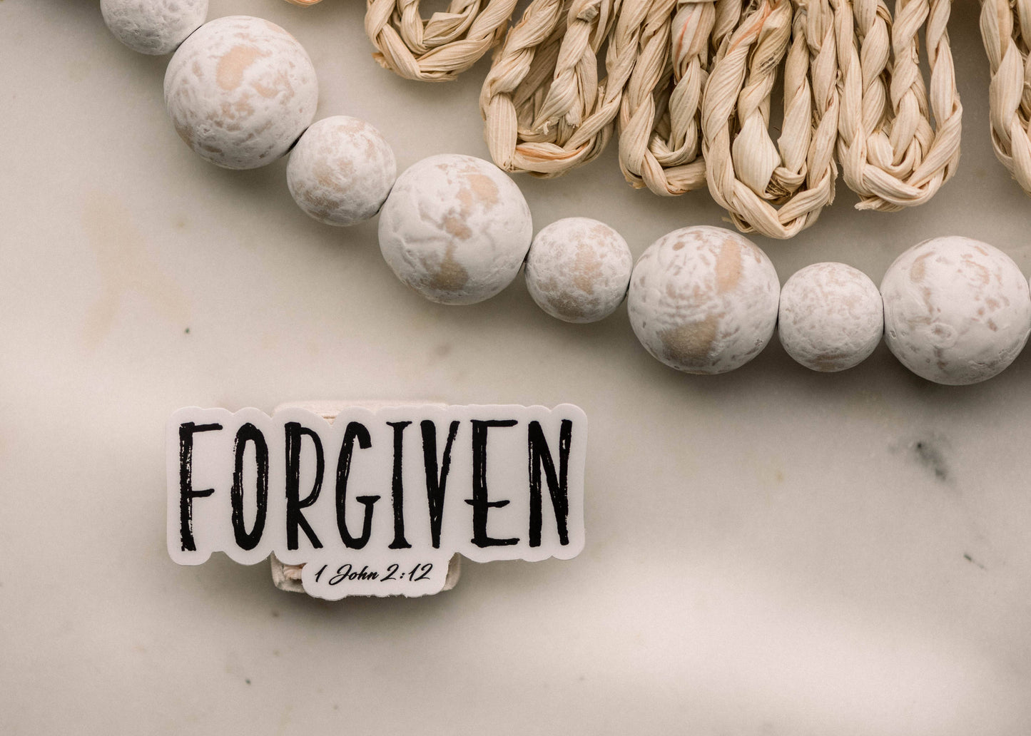 Forgiven Scripture Vinyl Sticker, 3x3 in