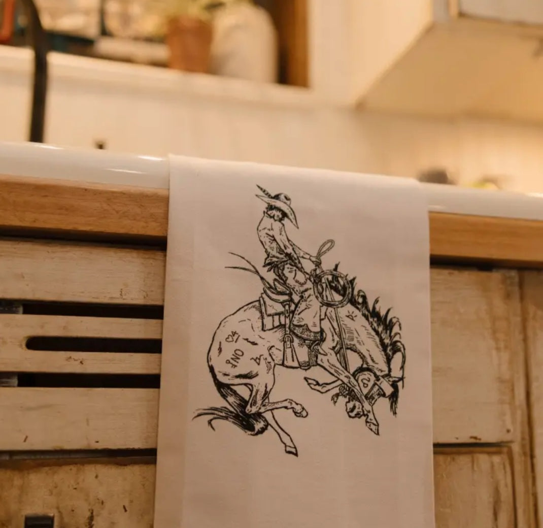 Boots and Broncs Tea Towels