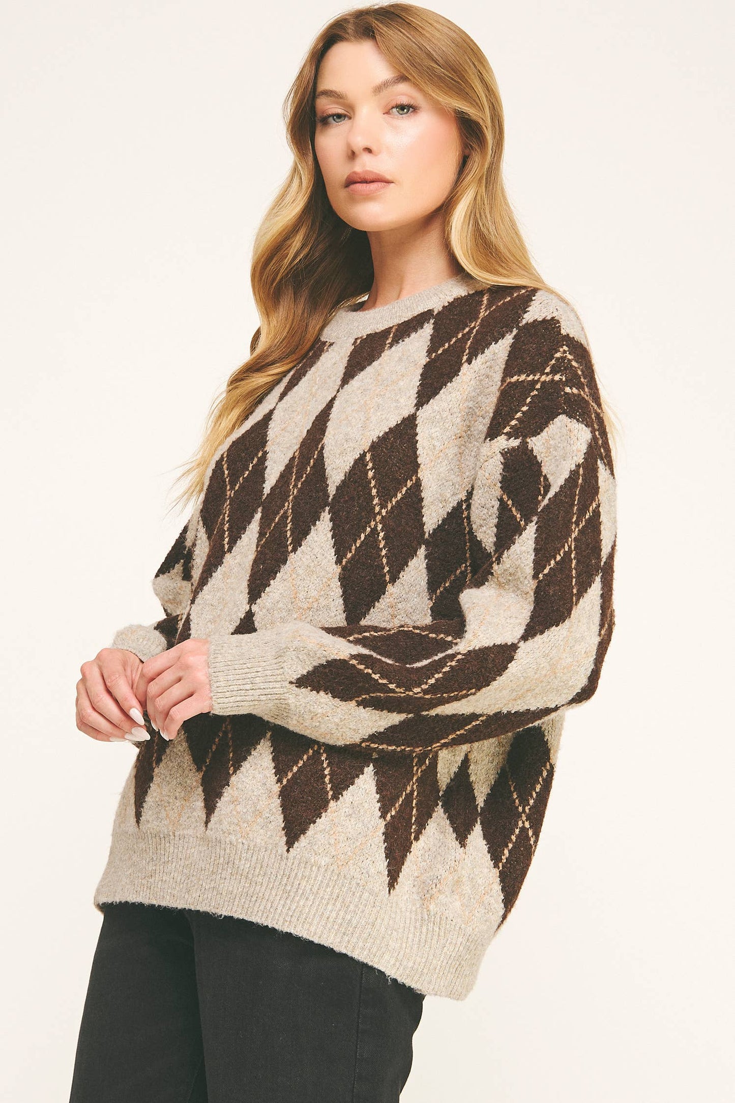 Checkered Crew Sweater