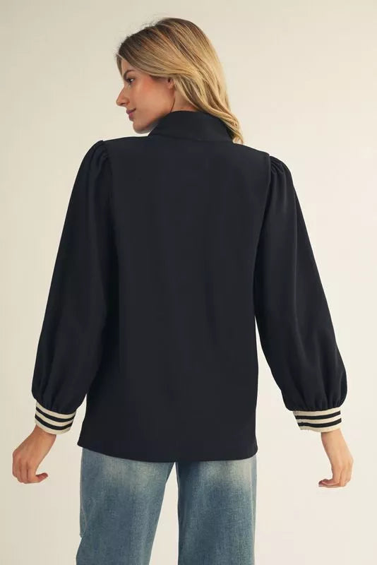 Contrast Quarter Zip