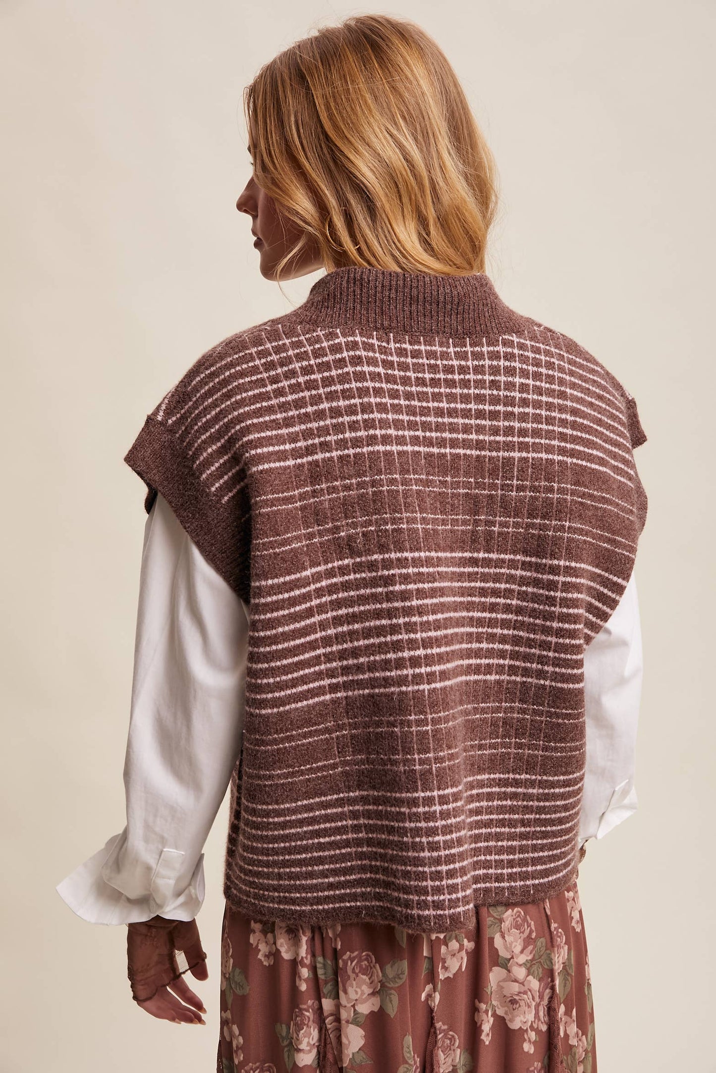 Plaid Knit Sweater Vest