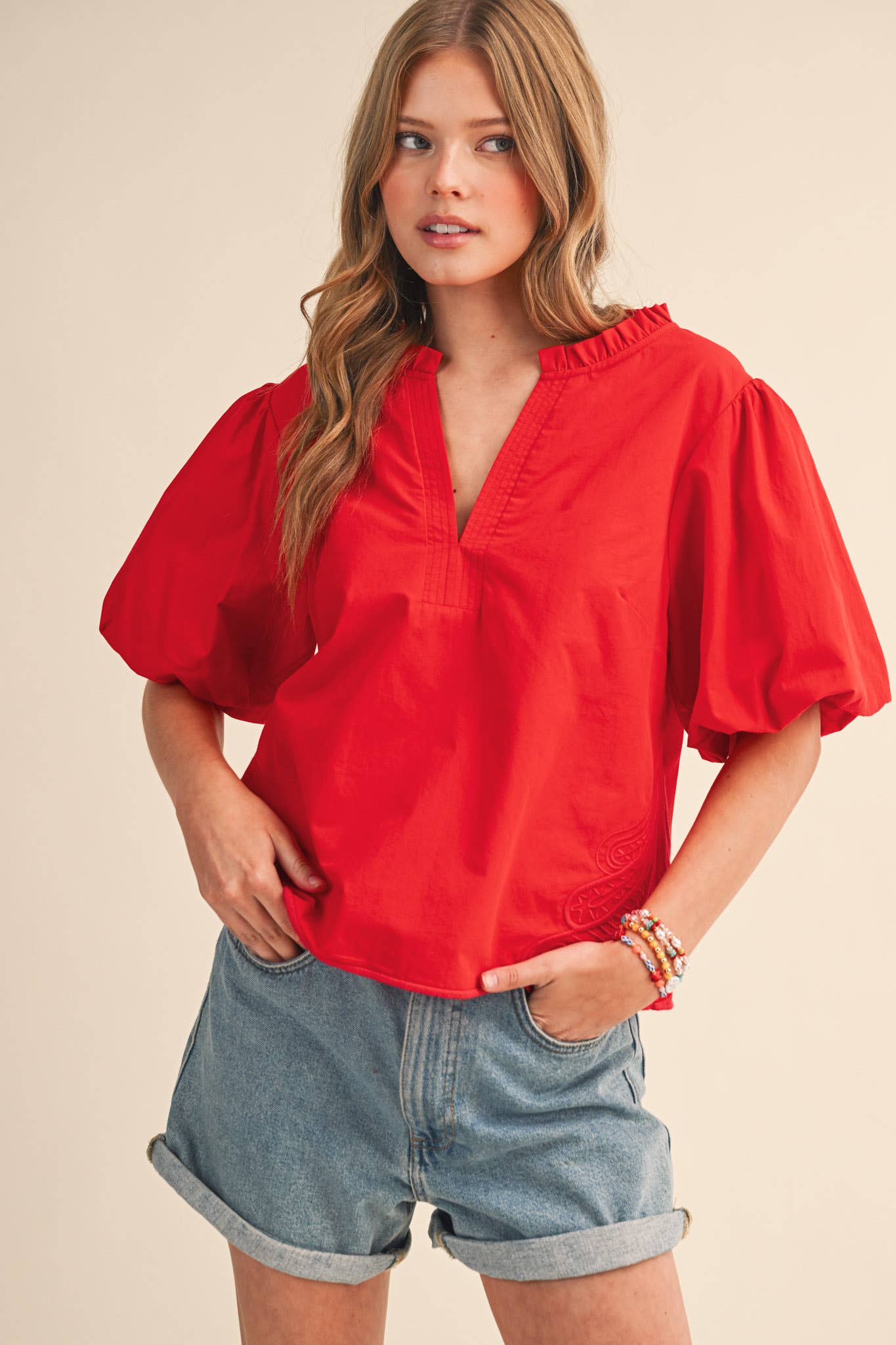BUBBLE SLEEVE TOP