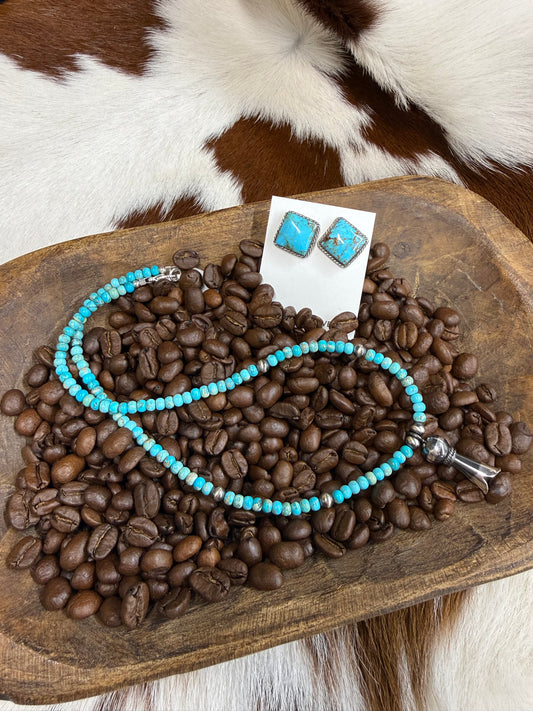 Kingman Turquoise & Sterling Silver Stud Earrings