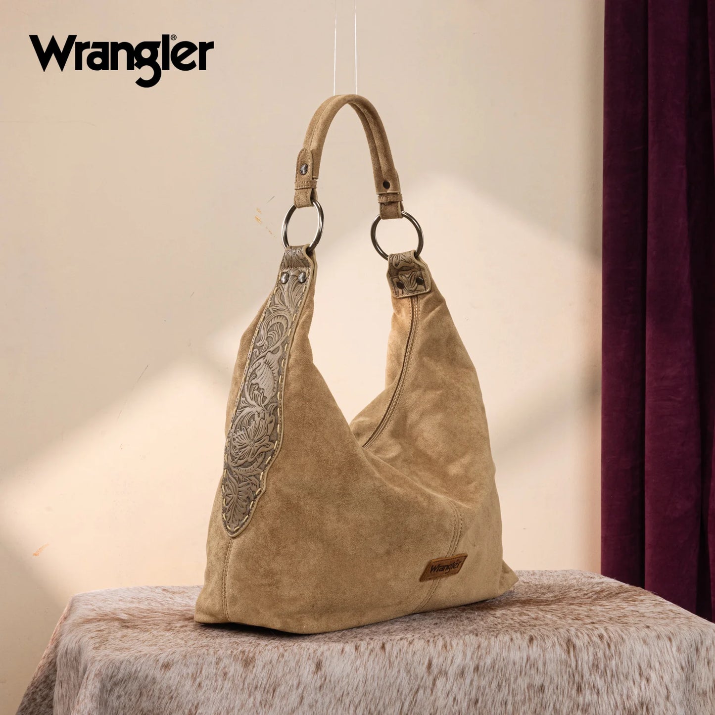Wrangler Tooled Hobo Bag w/ Pouch