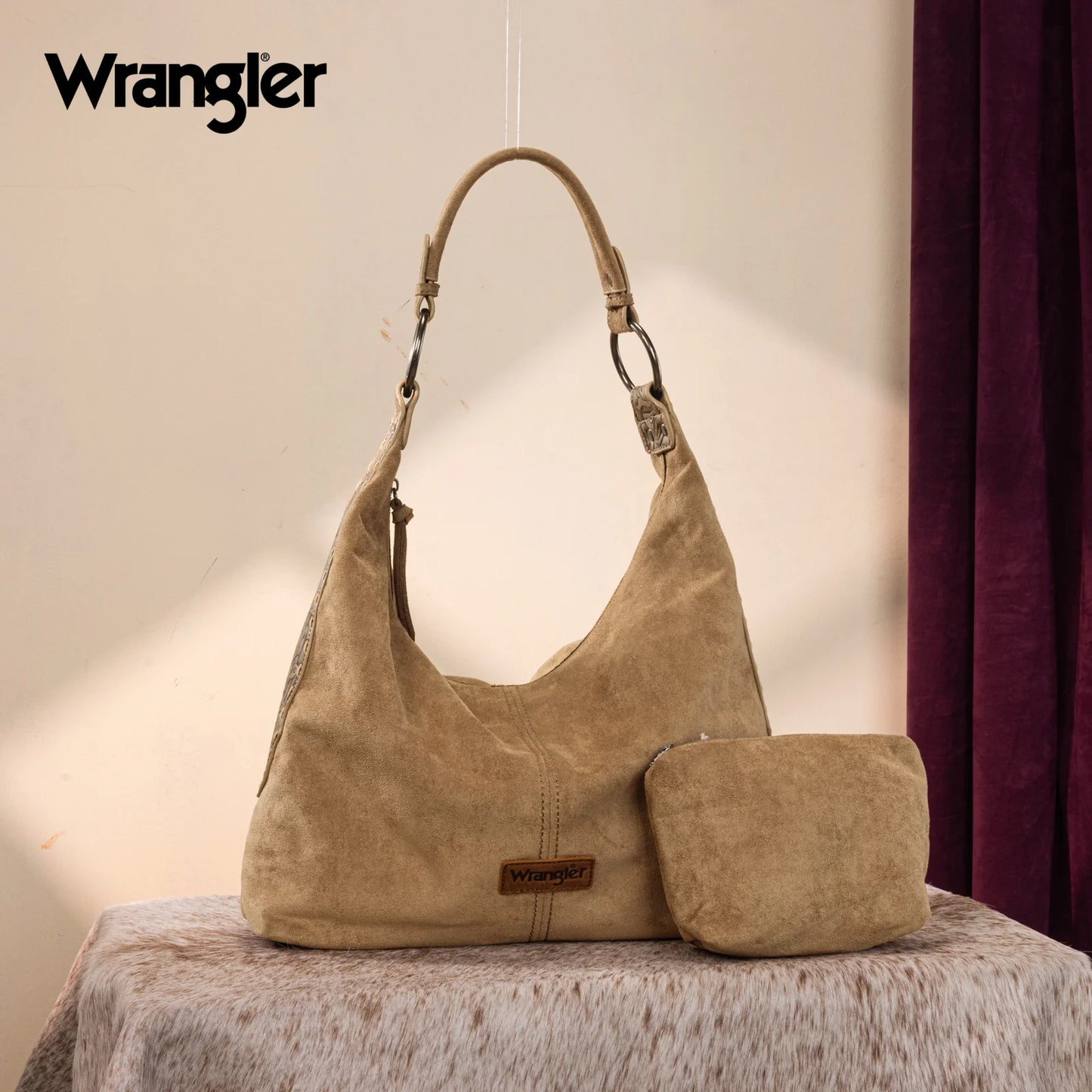 Wrangler Tooled Hobo Bag w/ Pouch
