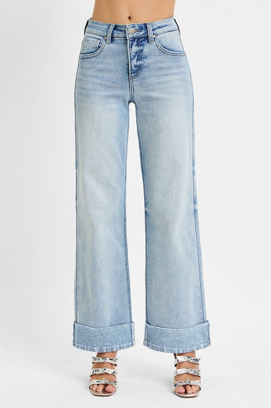 Ankle Wide Cuff Jeans