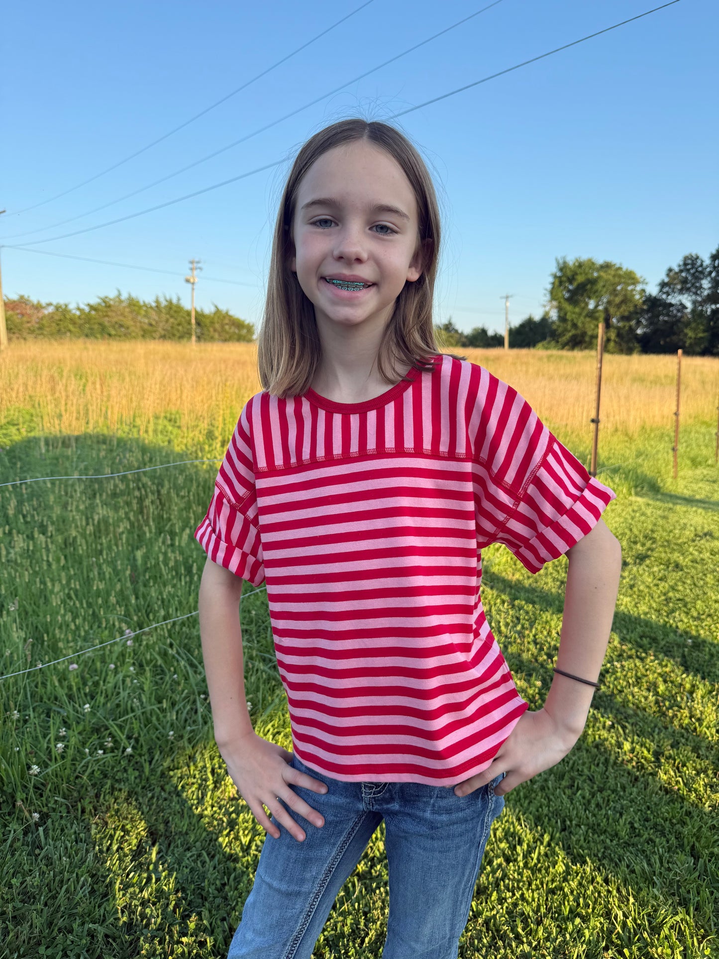 Girls Cowgirl Stripe Top