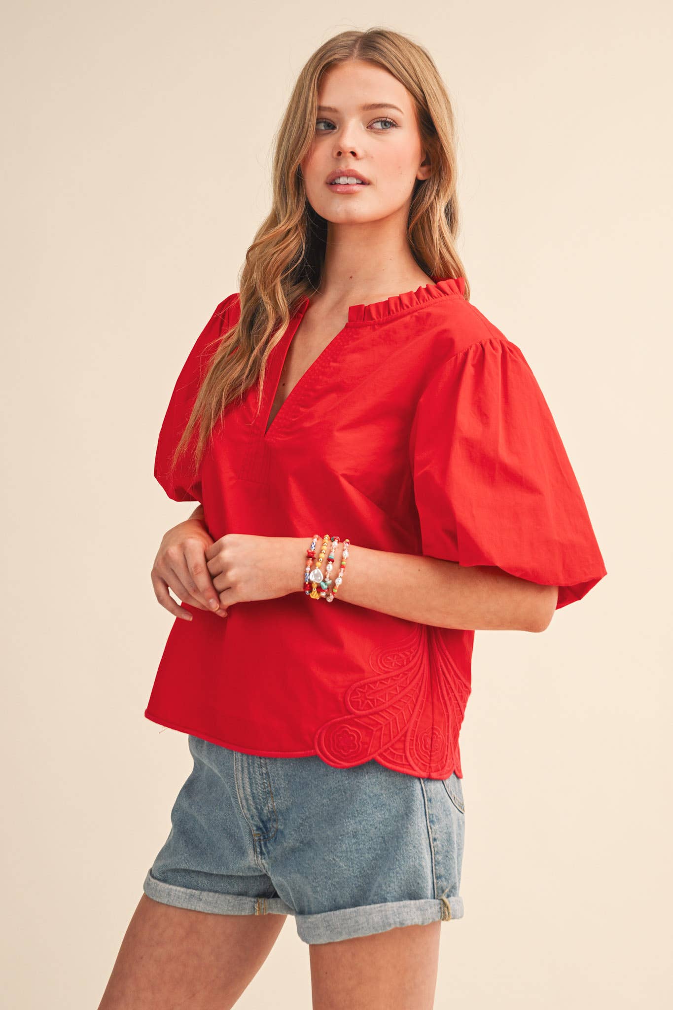 BUBBLE SLEEVE TOP