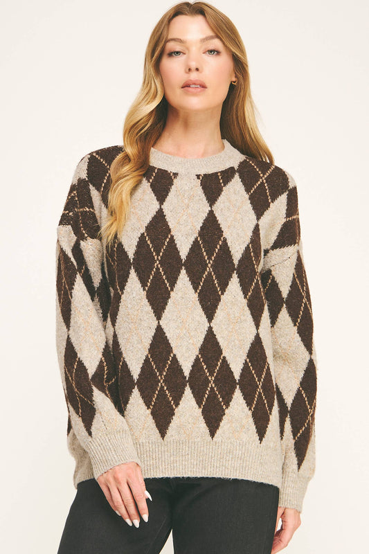 Checkered Crew Sweater
