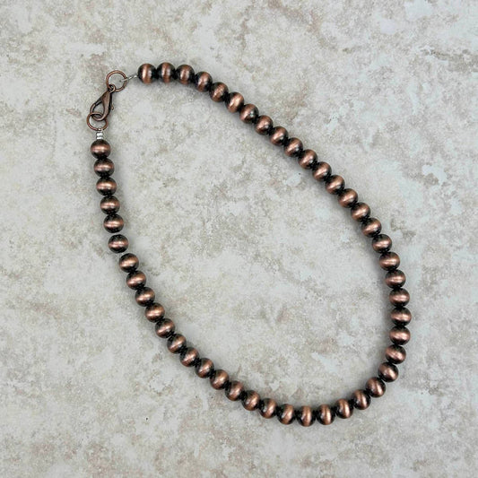 15in. 8mm Copper Navajo Pearls