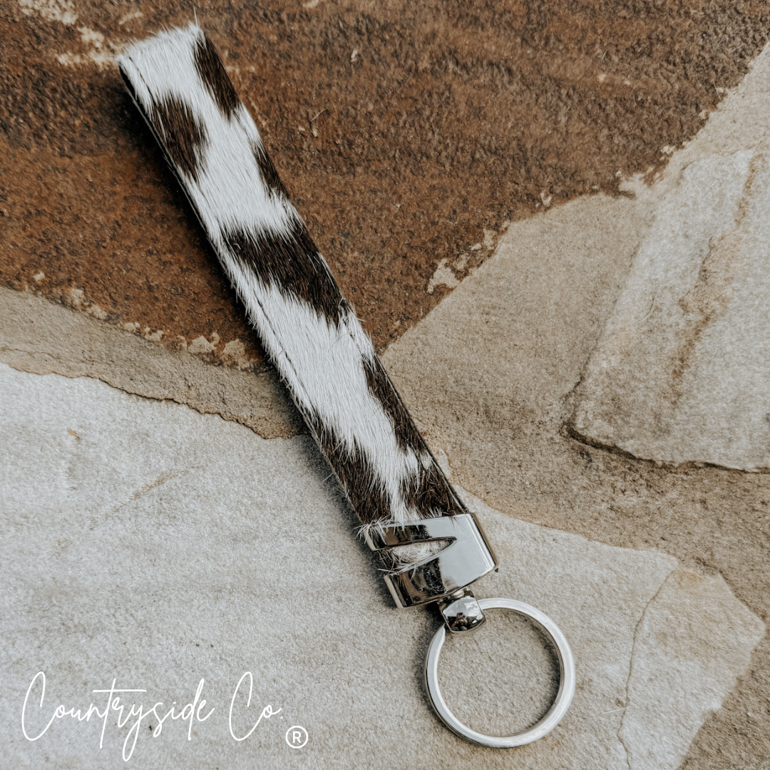 Cowhide Wristlet Keychain