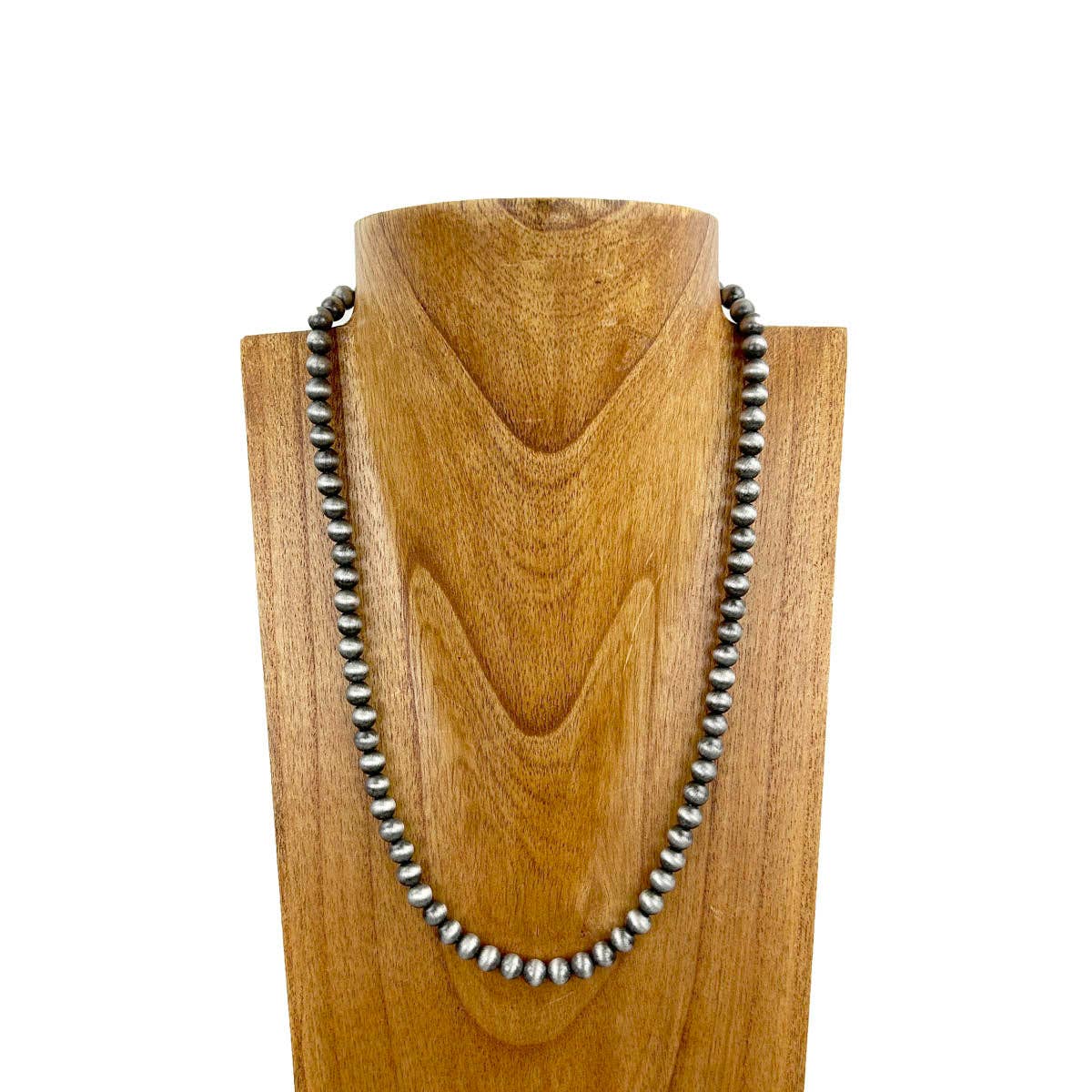 22 Inches 8mm silver Navajo pearl bead Necklace