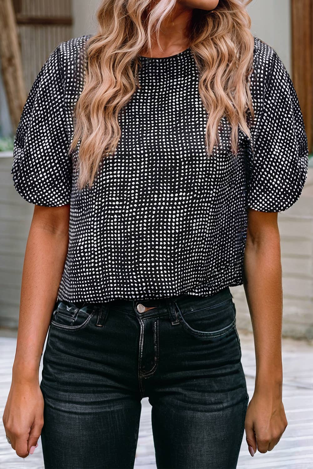 Chalk and Charcoal Blouse