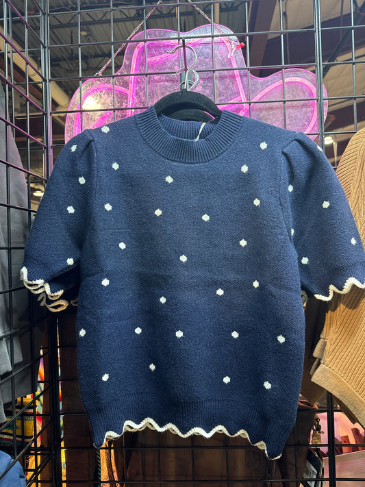 Midnight Polka Dot Sweater