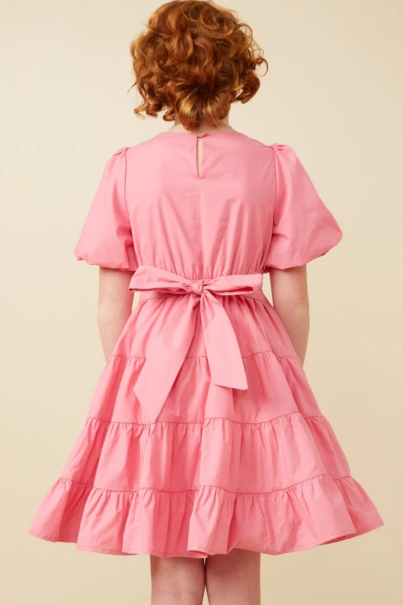 Girls: Puff Sleeve Dress