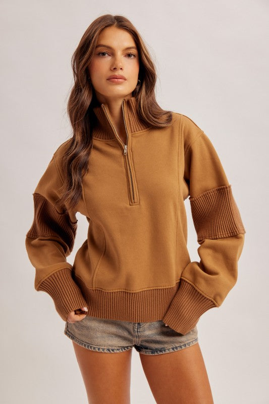 Brushed Terry Half Zip