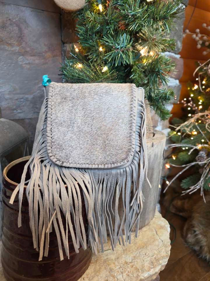 Cowhide Fringe Purse