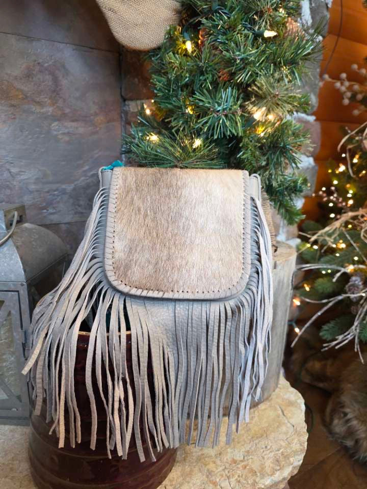 Cowhide Fringe Purse