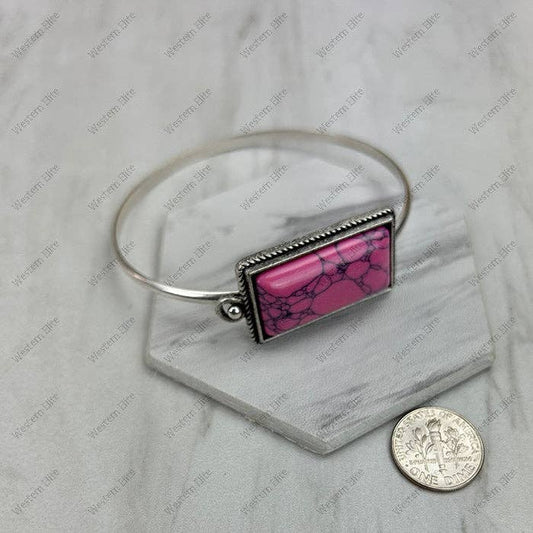 Pink Turquoise Stone Bangle