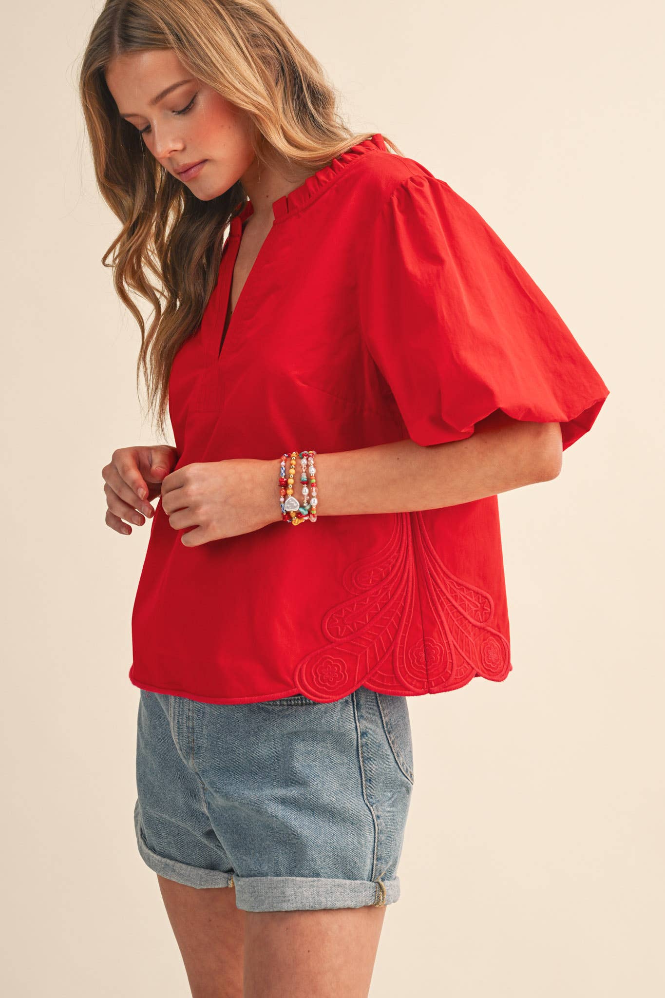 BUBBLE SLEEVE TOP