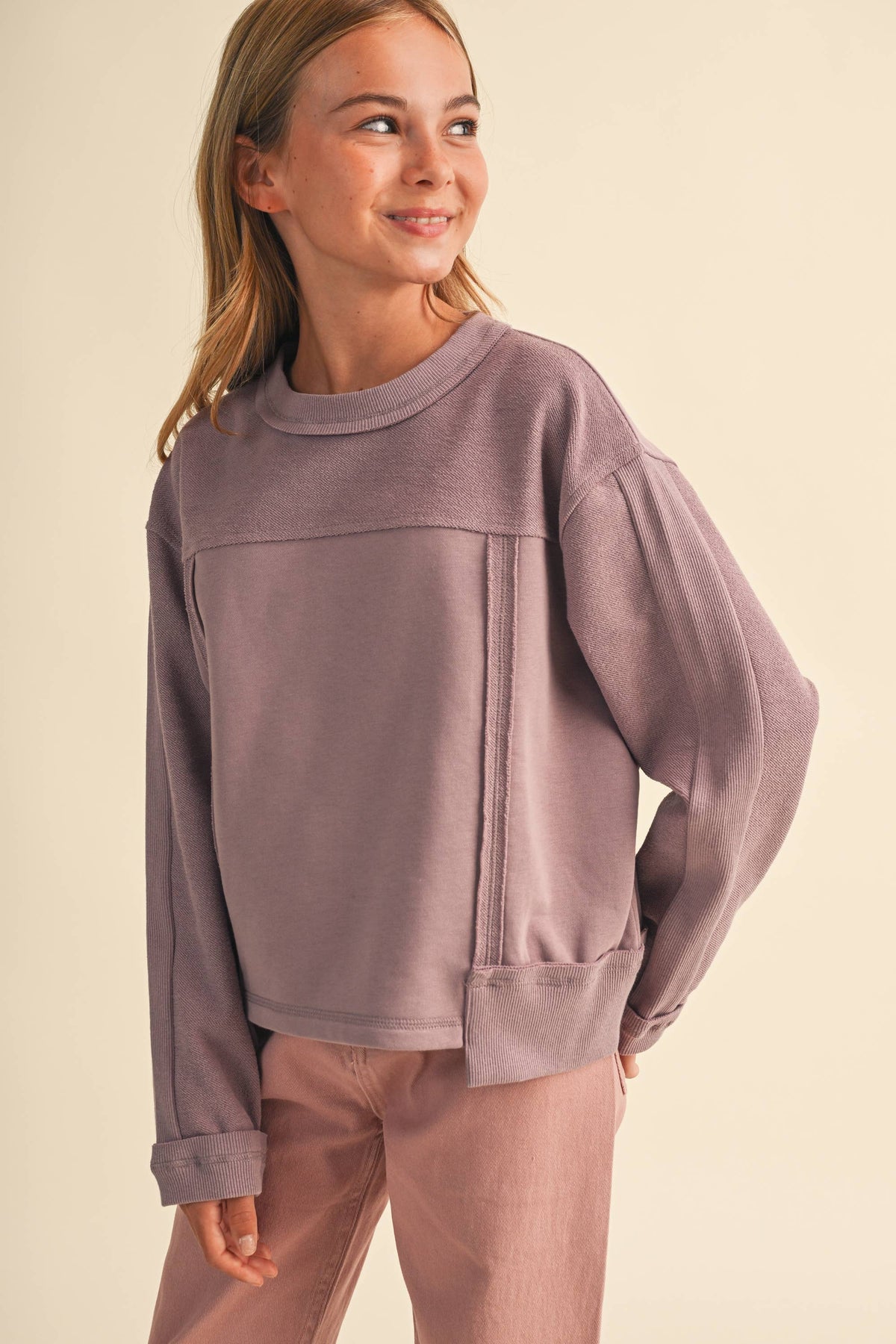Girls: Colorbock Crewneck