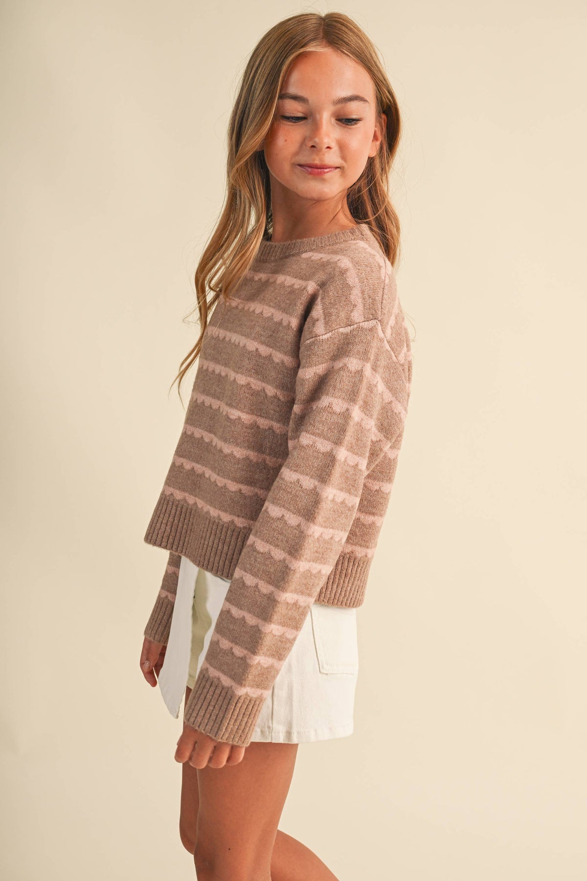 Girls: Striped Cozy Sweater