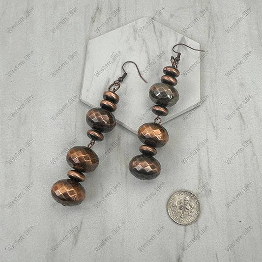 Copper Navajo pearl beads Earrings