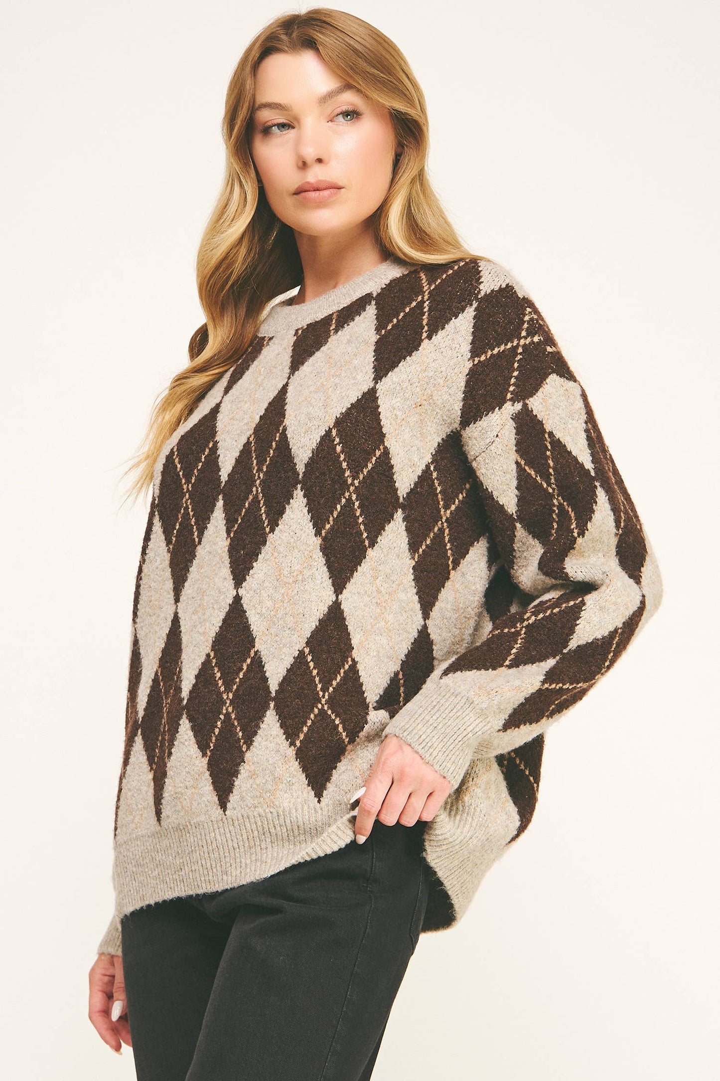 Checkered Crew Sweater