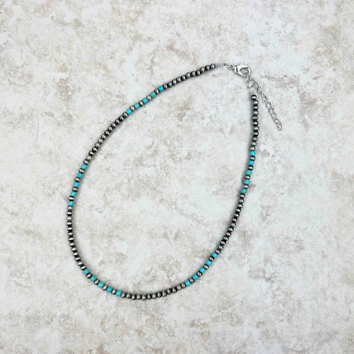 4mm Turquoise Stone with Pearls