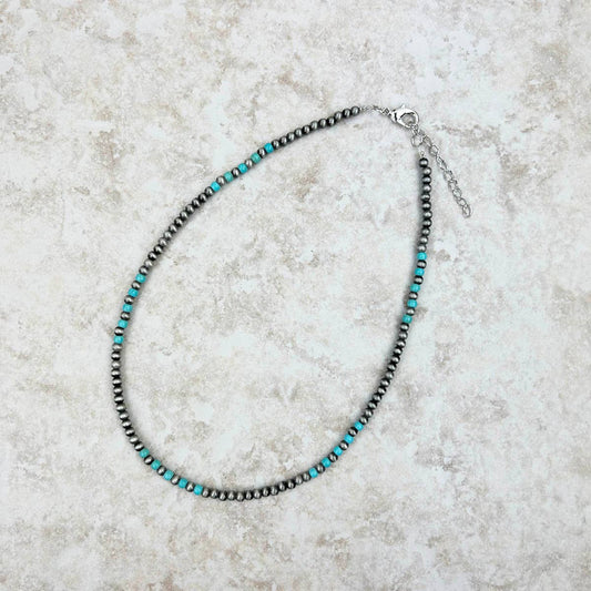 4mm Turquoise Stone with Pearls