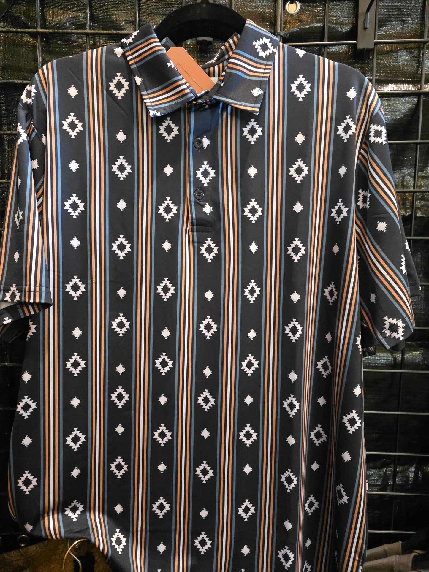 Men's Striped and Aztec Polo